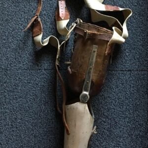 Antique Prosthetic Leg Wood Leather Oddities Medical Curiosity Oddity