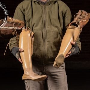 Antique Pair of Wooden Prosthetic Legs with Leather Harnesses